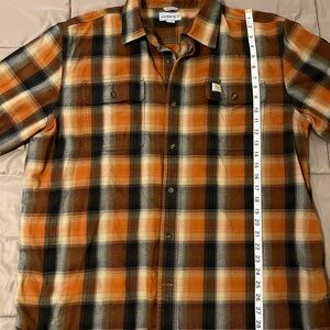 Carhartt Men's Casual Plaid Shirt - Orange and Brown